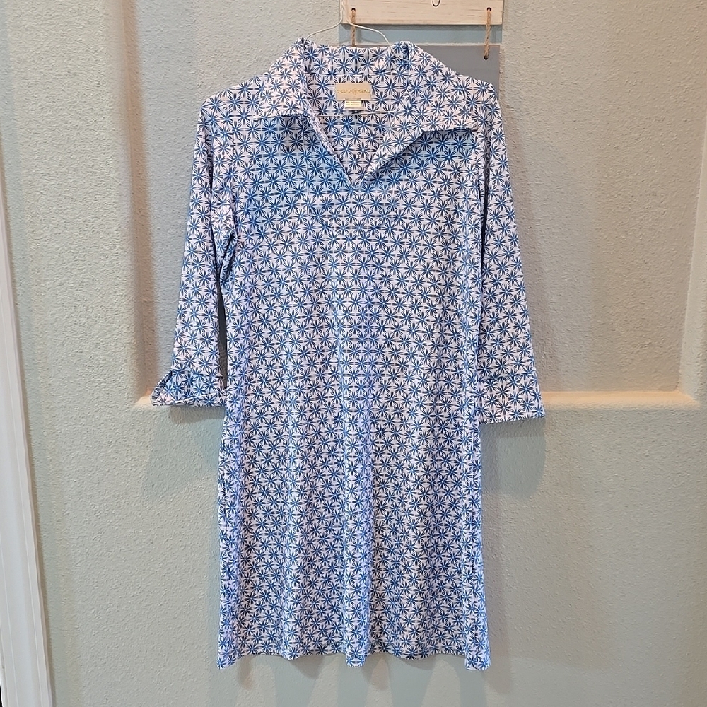 Chelsea & Violet Blue Notched Collar Shirt Dress